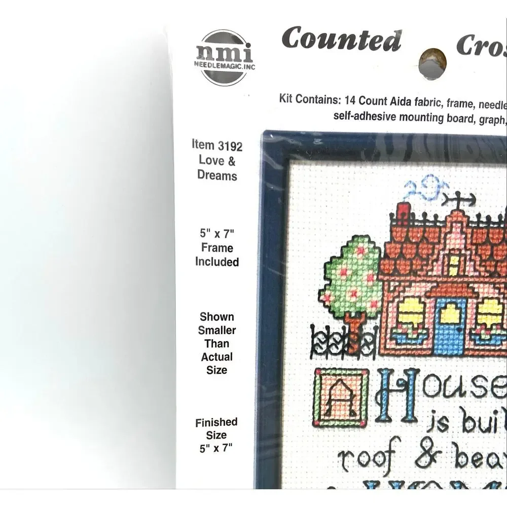nmi Counted Cross Stitch Kit with frame Love & Dreams Item # 3192 House New